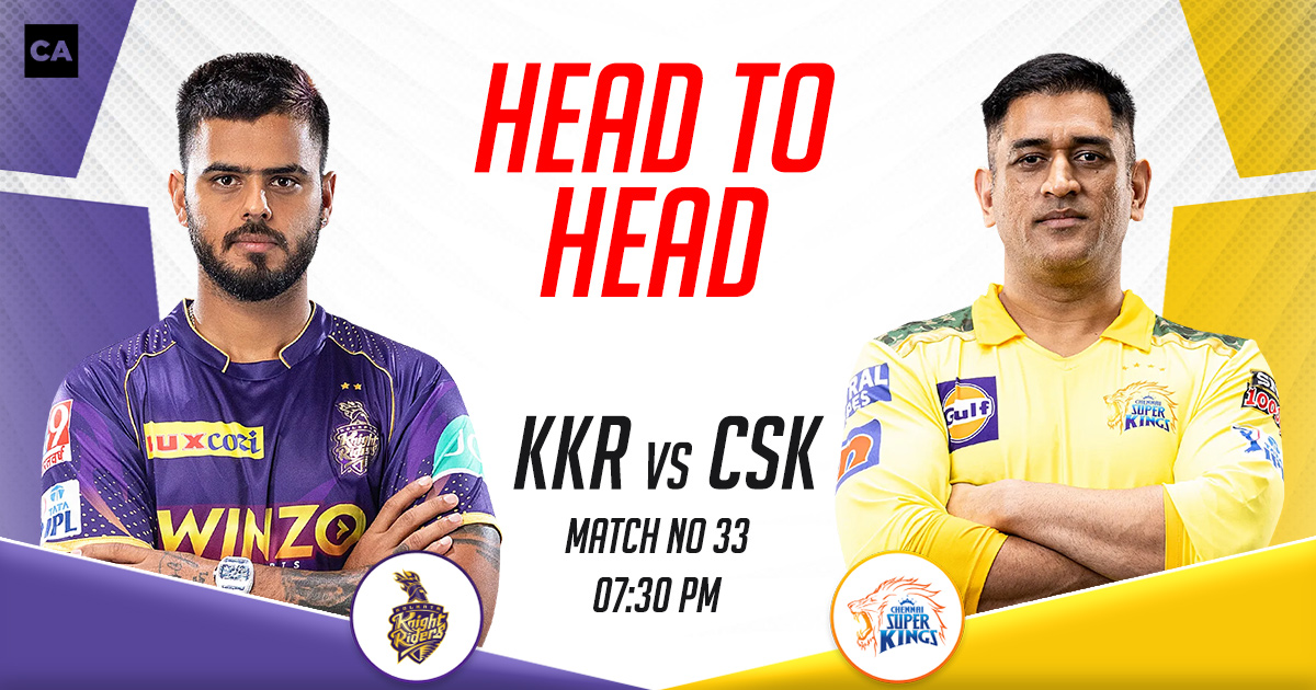 KKR vs CSK Head to Head Records, IPL 2023, Match 33