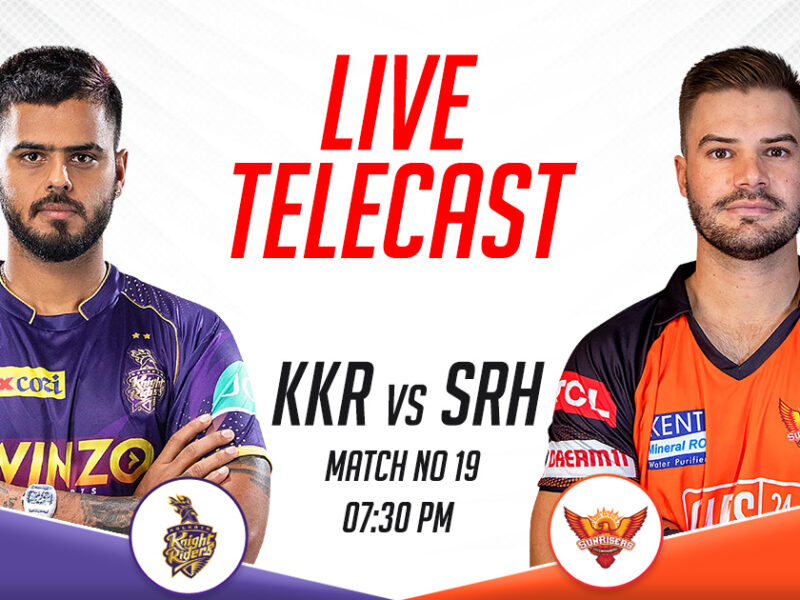 KKR vs SRH Live Telecast Channel In India, IPL 2023, Match 19