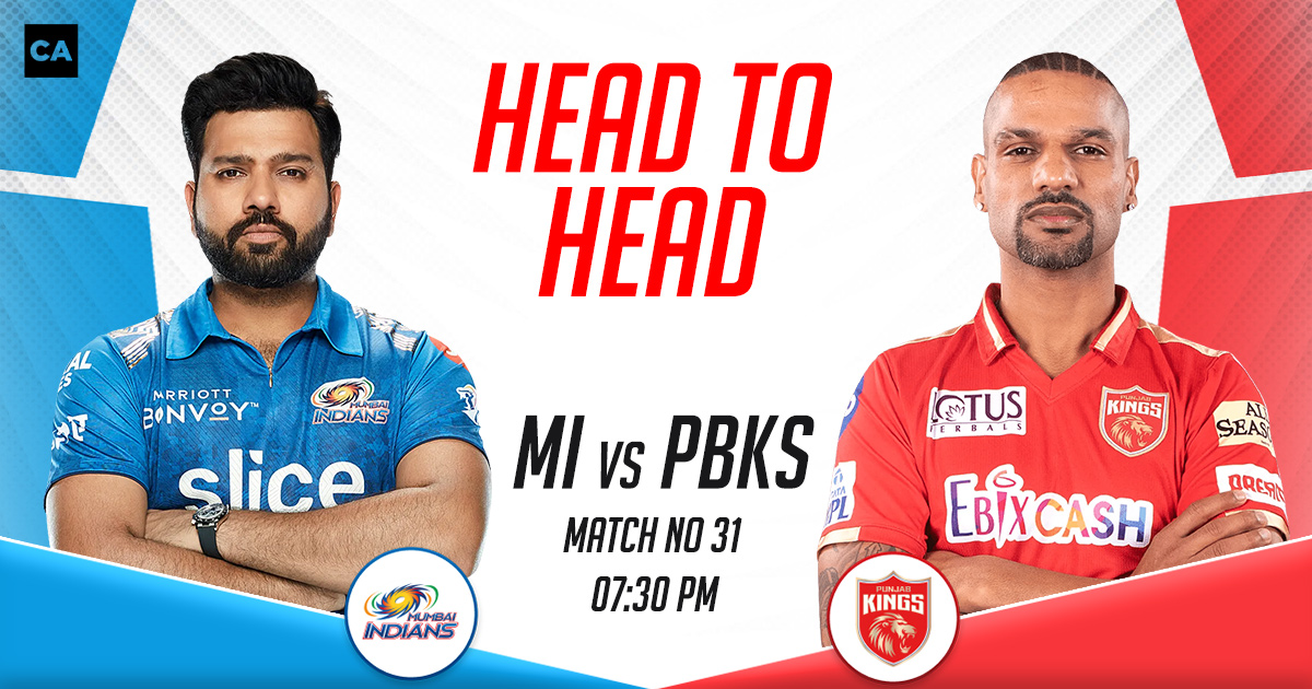 MI Vs PBKS Head To Head Records, IPL 2023, Match 31