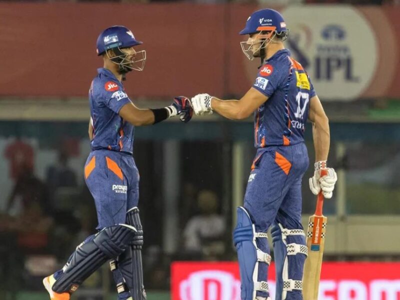 Lucknow Super Giants' Nicholas Pooran, Marcus Stoinis