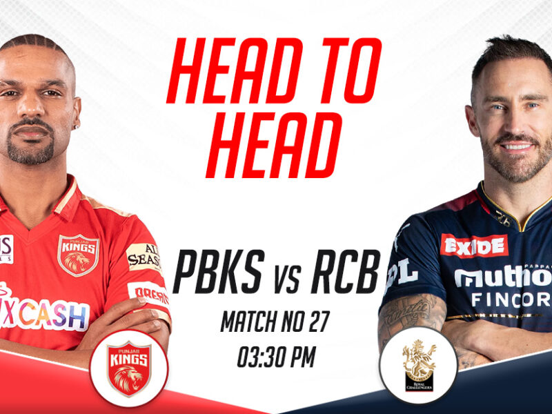 PBKS vs RCB Head to Head Records, IPL 2023, Match 27