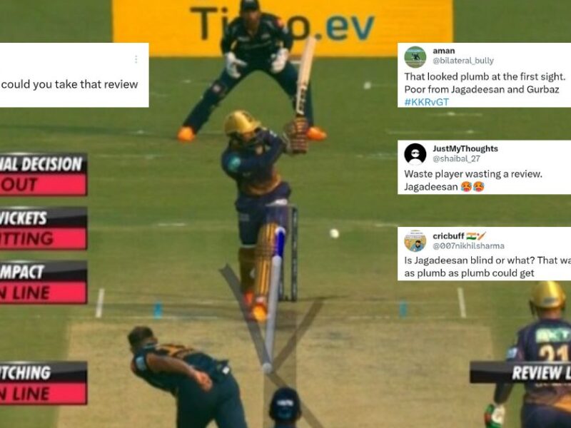 KKR vs GT: "Waste Player Wasting A Review" - Fans Slam Narayan Jagadeesan As He Burns A Review For Nothing As Mohammed Shami Finds Him Plumb