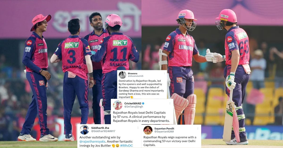 RR vs DC: "Rajasthan Royals (RR) The Table Toppers" - Twitter Reacts As Rajasthan Royals (RR) Thrash Delhi Capitals (DC)