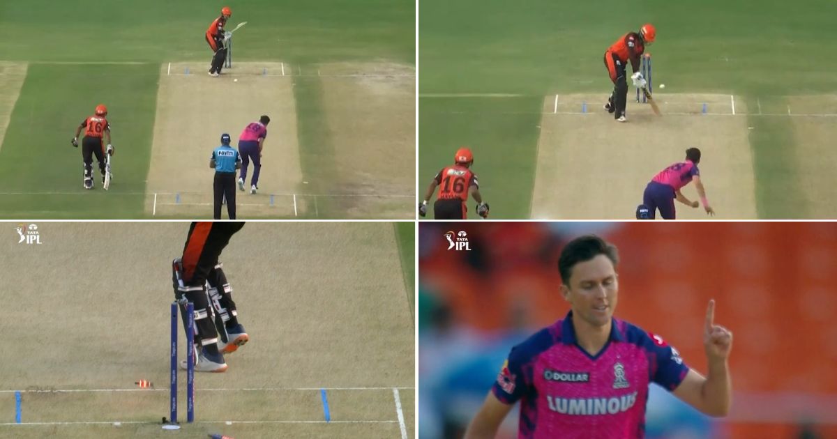 SRH vs RR: WATCH - Trent Boult Provides A Picture Perfect Start As He Cleans Up Abhishek Sharma With A Stunning Yorker