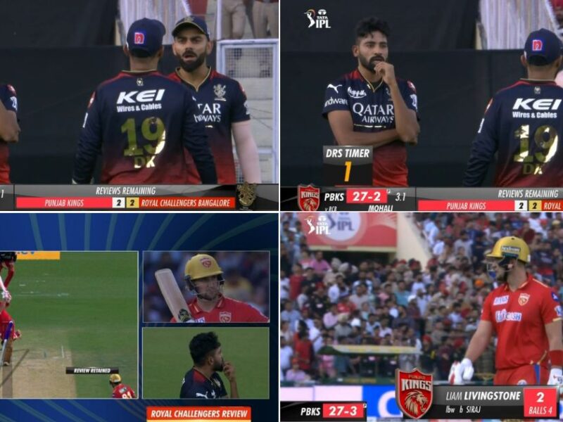 PBKS vs RCB: WATCH - Virat Kohli's Last Second DRS Call Works To A Perfection As Liam Livingstone Departs For 2