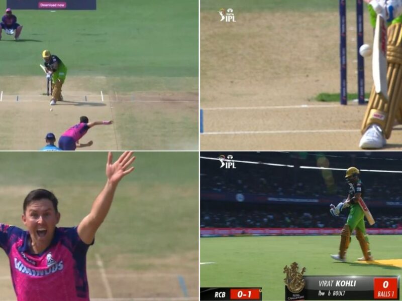 RCB vs RR: WATCH - Trent Boult Starts Off With A Bang As Virat Kohli Departs On A Golden Duck