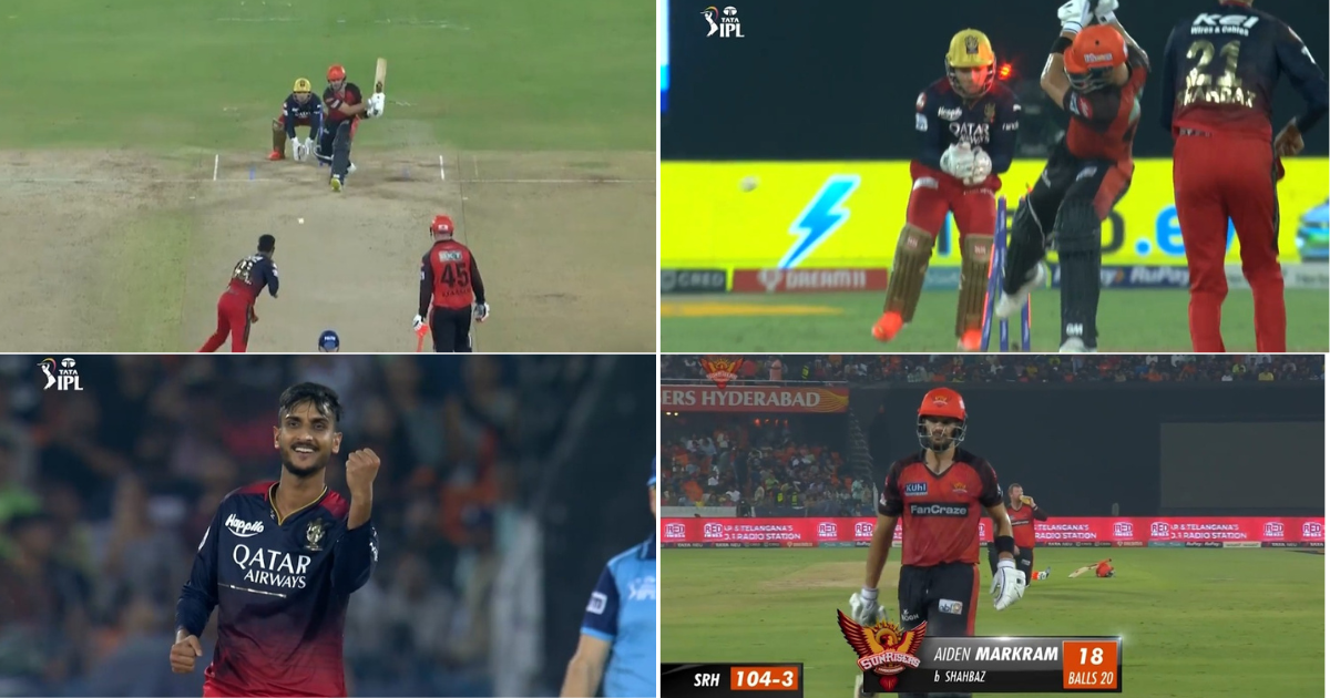 SRH vs RCB: Watch - Shahbaz Ahmed Rattles Aiden Markram's Stumps As He Misses Reverse-sweep