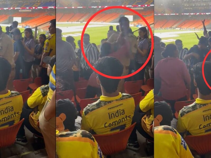 CSK vs GT: Watch Shocking Incident As Lady And Police Official Involved In Ugly Incident At Narendra Modi Stadium During IPL 2023 Final