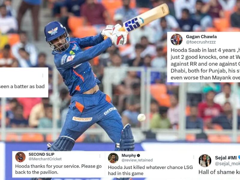 GT vs LSG: "Can't Believe We Took Him For WC Ahead Of Shreyas Iyer" - Fans On Twitter Slam Deepak Hooda As He Baggs Another Failure In IPL 2023