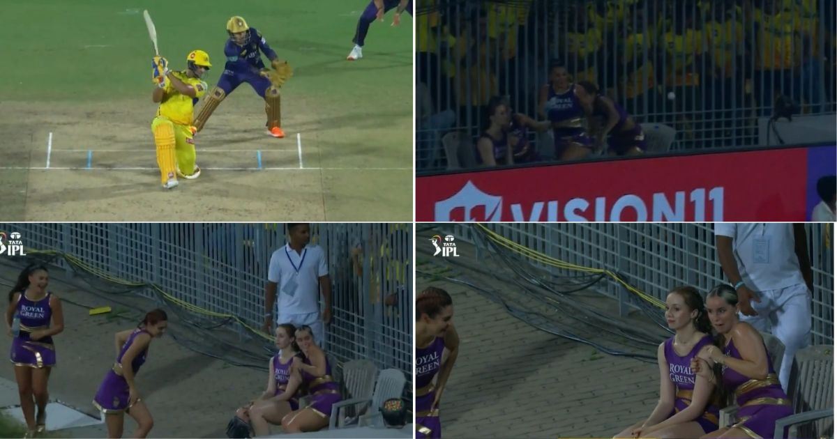 CSK vs KKR: WATCH - Shivam Dube's Six Almost Takes Out Cheerleaders