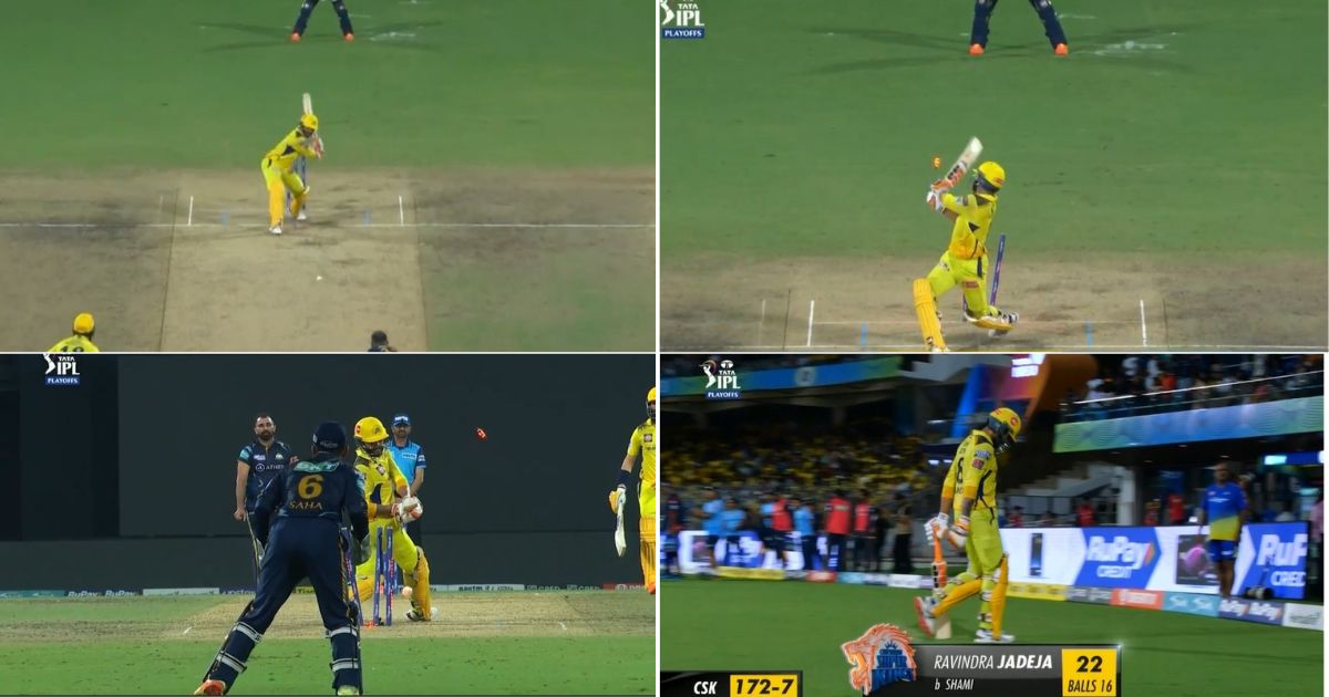 GT vs CSK: Watch - Mohammed Shami Rattles Ravindra Jadeja's Stumps With Slower One To Deny CSK Strong Finish In IPL 2023 Qualifier 1