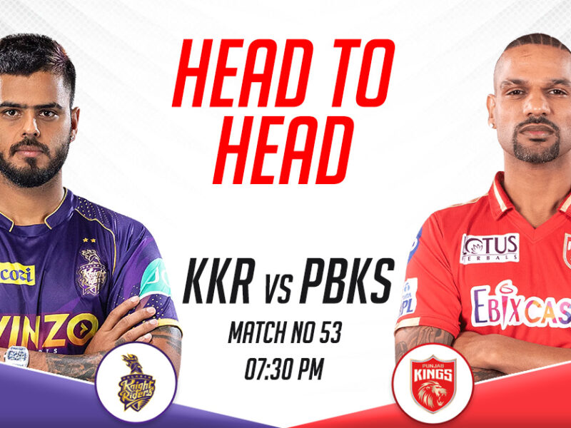 KKR vs PBKS Head to Head Records, IPL 2023, Match 53