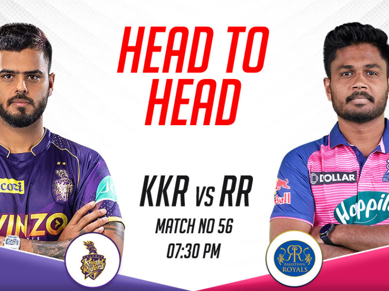 KKR vs RR Head to Head Records, IPL 2023, Match 56