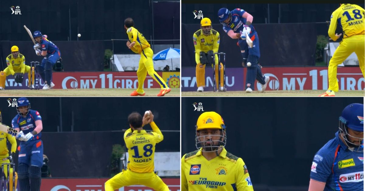 LSG vs CSK: Watch - Moeen Ali Impresses MS Dhoni As He Completes A Wonderful Caught And Bowled To Send Back&nbsp;Karan&nbsp;Sharma