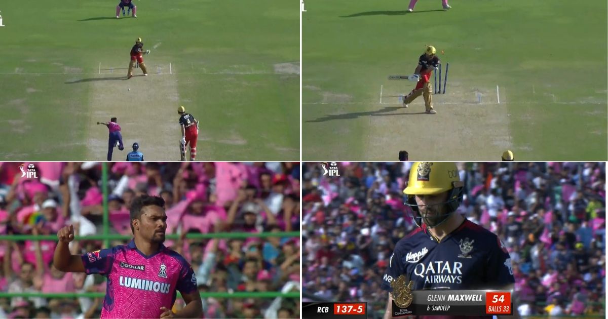 RR vs RCB: Watch - Sandeep Sharma Bowls A Pinpoint Yorker & Bamboozles Glenn Maxwell