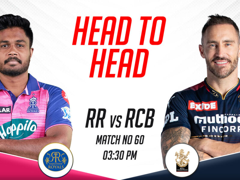 RR vs RCB Head to Head Records, IPL 2023, Match 60