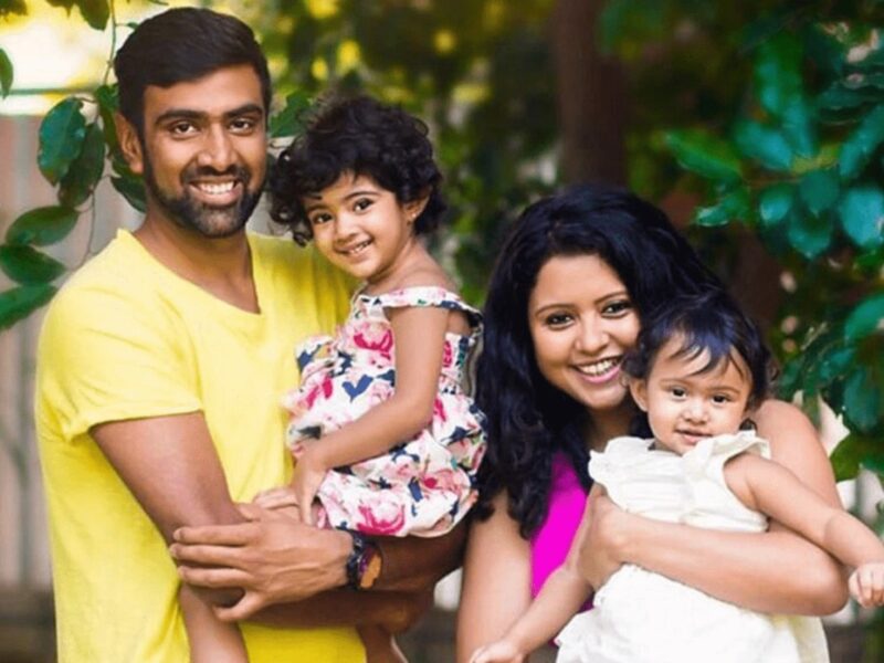 Ravichandran Ashwin, his wife Prithi, and their two children