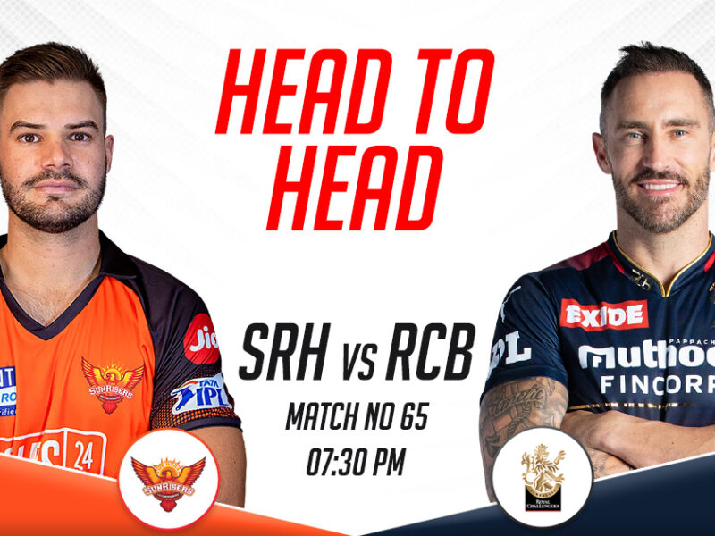 SRH vs RCB Head to Head Records, IPL 2023, Match 65
