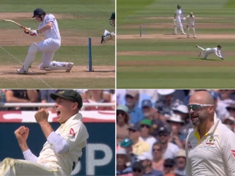 Ashes 2023: WATCH - Marnus Labuschagne Takes A Stunner As Nathan Lyon Dismisses Harry Brook For The Second Time At Edgbaston