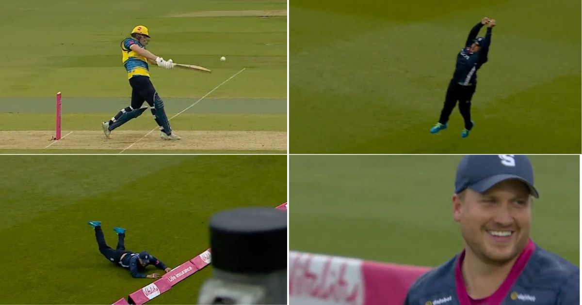 T20 Blast: WATCH - Josh Cobb Takes A Blinder At Boundary Ropes In The Vitality T20 Blast Send Rob Yates Packing