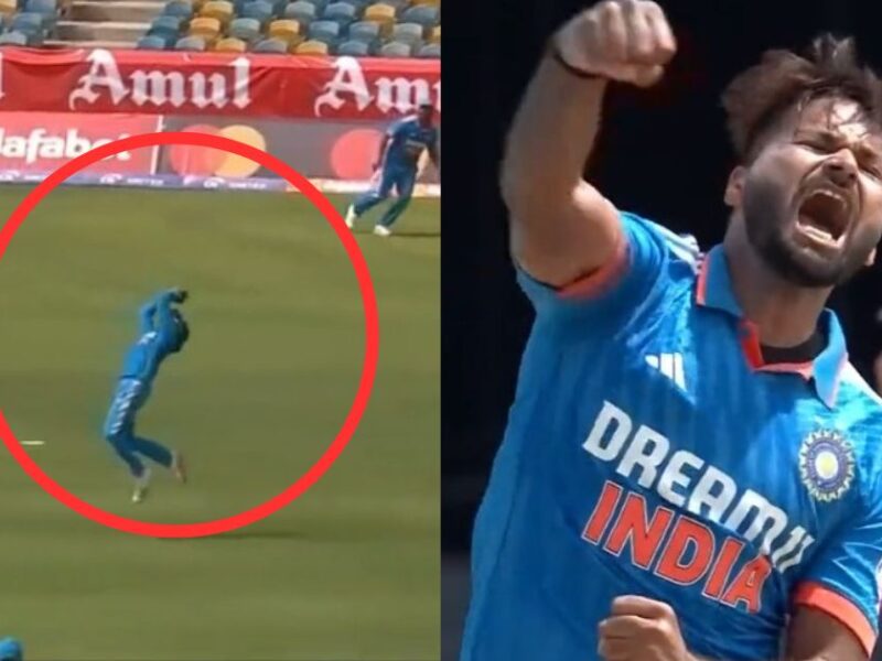IND vs WI: Watch - Ravindra Jadeja Grabs Stunner To Help Mukesh Kumar Get Maiden ODI Wicket
