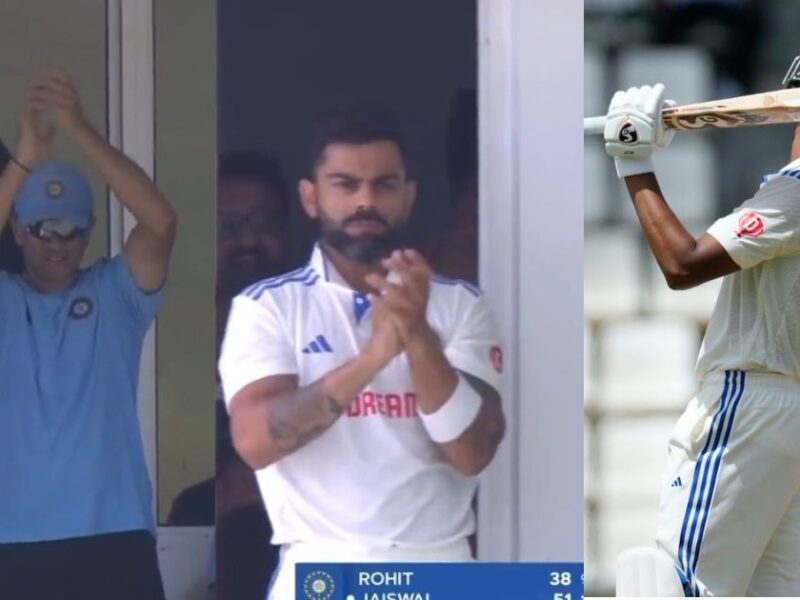 IND vs WI: Watch - Virat Kohli, Rahul Dravid's Standing Ovation For Yashasvi Jaiswal After His Maiden Fifty
