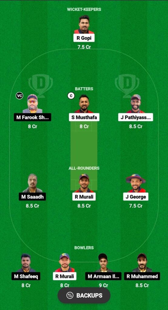 RSG vs SPC Dream11 Prediction Fantasy Cricket Tips Dream11 Team Kuwait Kerala PL T20 