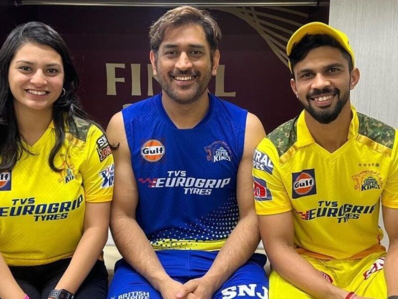 MS Dhoni, Ruturaj Gaikwad, Utkarsha Pawar
