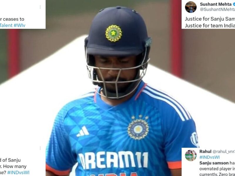 IND vs WI: "End Of Sanju Samson's India Career" - Fans Tear Apart Batter For Failure In 5th T20I