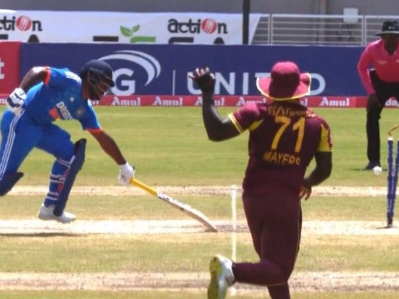 IND vs WI: WATCH - Sensational Direct Hit From Kyle Mayers Costs India Wicket Of Sanju Samson