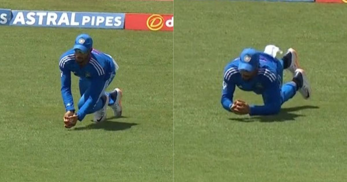 IND vs WI: WATCH - Tilak Varma Takes Stupendous Diving Catch To Send Dangerous Shimron Hetmyer Packing