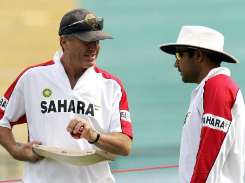 Virender Sehwag and John Wright