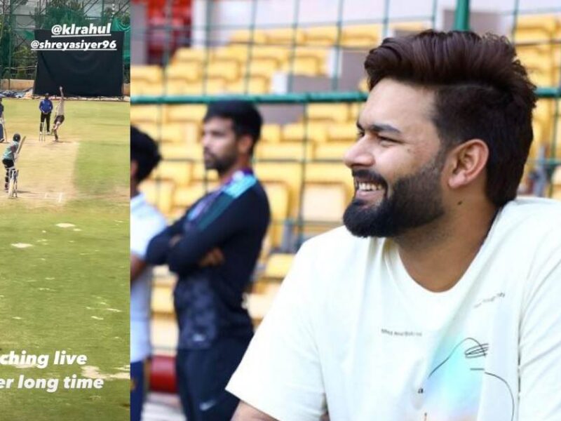 Shreyas Iyer and KL Rahul batting at NCA (L) whereas Rishabh Pant (R) enjoys {PC: Delhi Capitals (DC)/ Instagram}