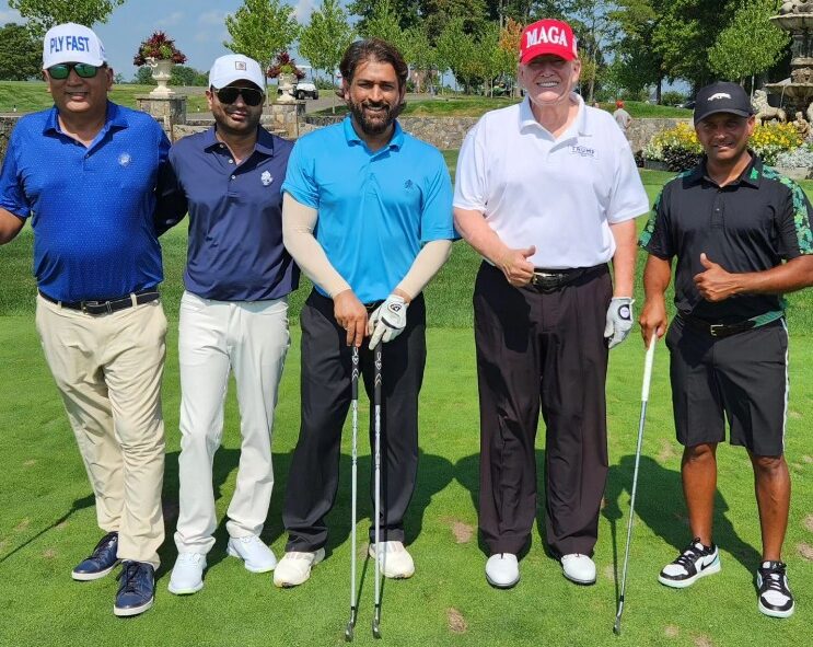 MS Dhoni with Donald Trump