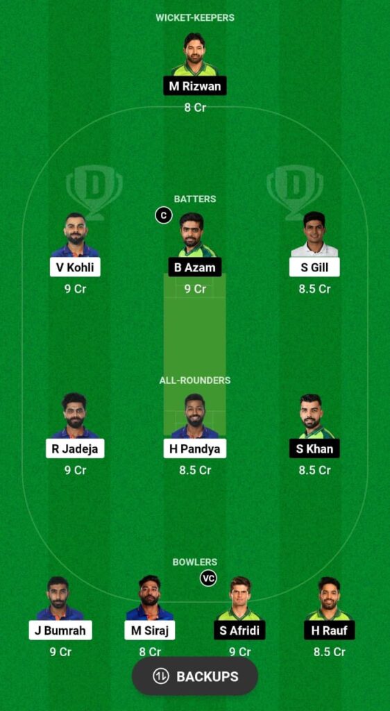 India vs Pakistan Dream11 Prediction Today Match Super 4 Asia Cup 2023