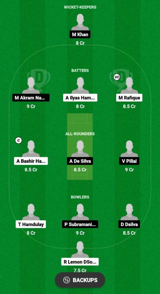 ALH vs ALM Dream11 Prediction Fantasy Cricket Tips Dream11 Team Kuwait T10 Emerging