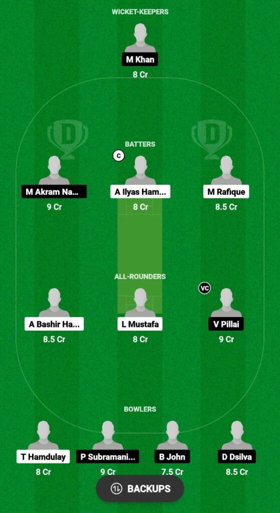 ALH vs ALM Dream11 Prediction Fantasy Cricket Tips Dream11 Team Kuwait T10 Emerging