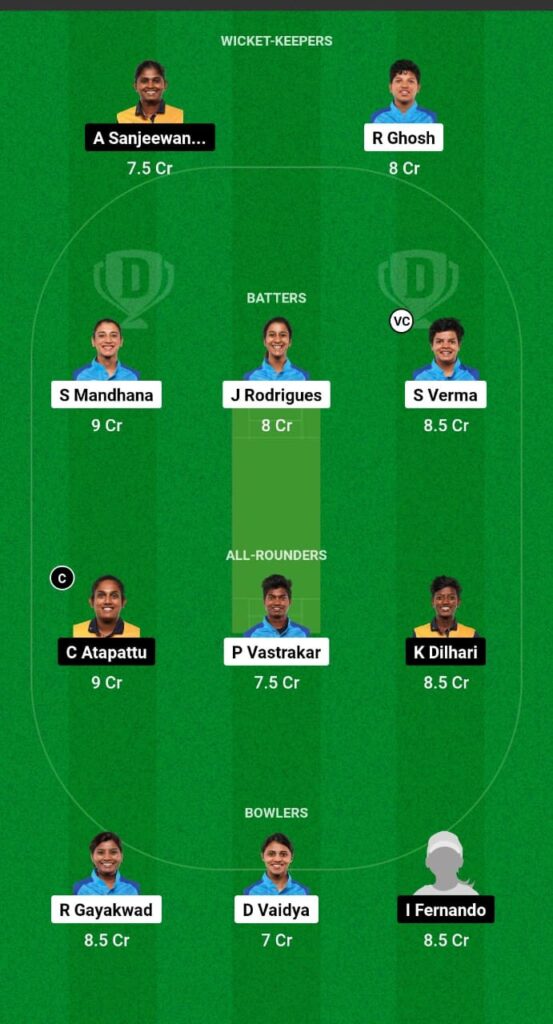 IN-W vs SL-W Dream11 Prediction Fantasy Cricket Tips Dream11 Team Asian Games Women's T20I