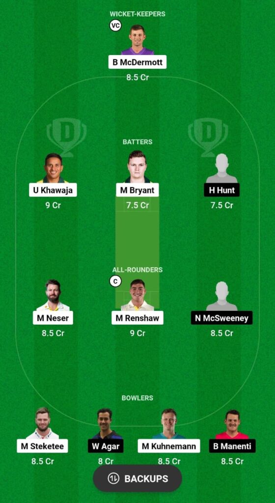 QUN vs SAU Dream11 Prediction Fantasy Cricket Tips Dream11 Team Australian One-Day Cup 