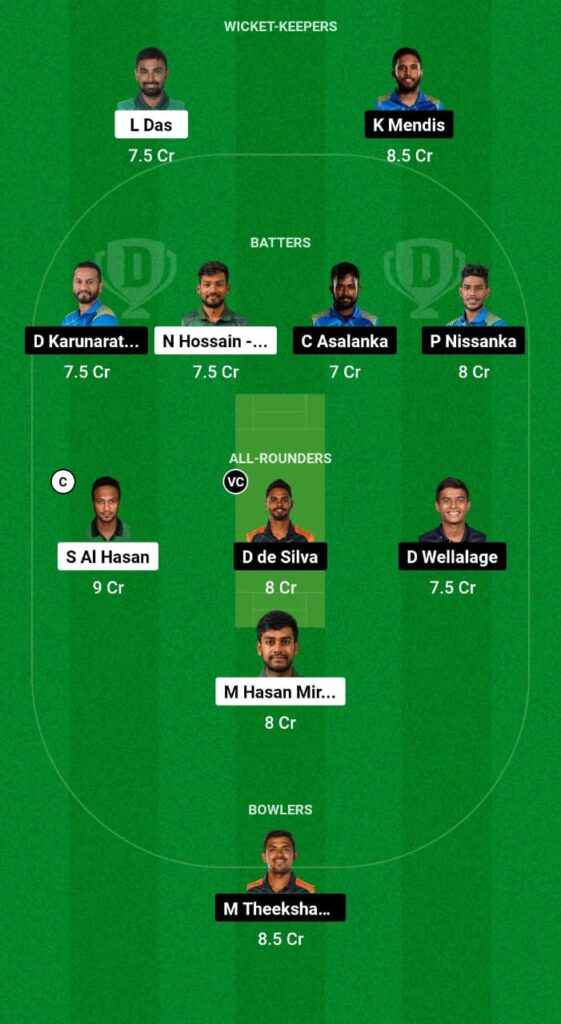 BAN vs SL Dream11 Prediction Today Match 1 ICC World Cup 2023 Warm-Up