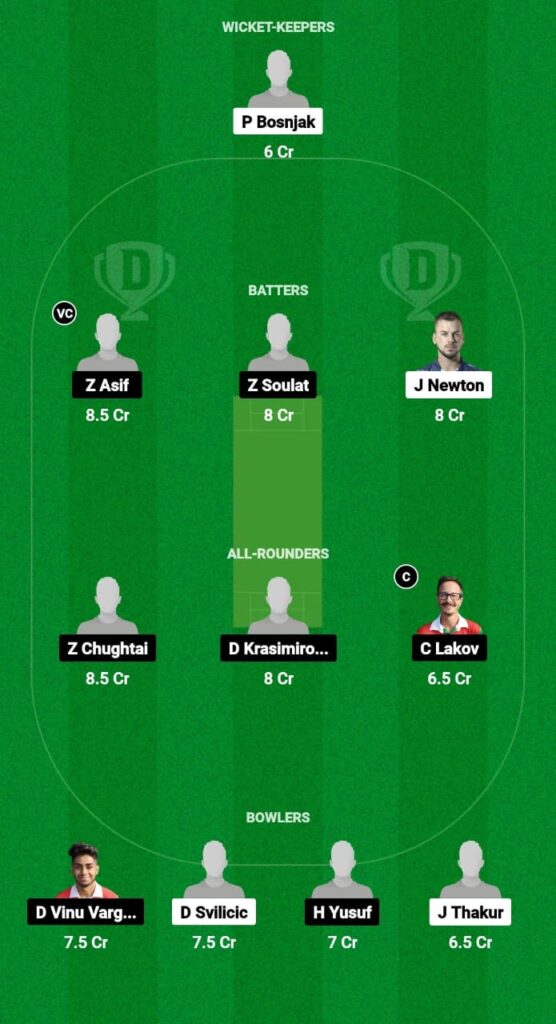 CRO vs BUL Dream11 Prediction Fantasy Cricket Tips Dream11 Team European T10 Cricket Championship