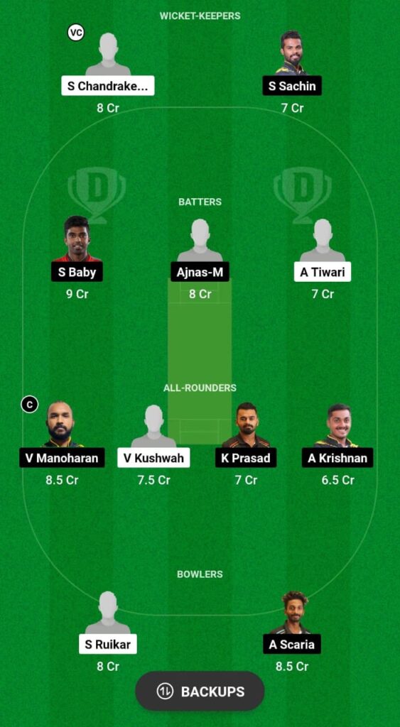 CHR vs KER Dream11 Prediction Fantasy Cricket Tips Dream11 Team Chhattisgarh Men’s T20 