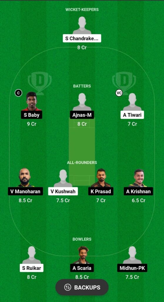 CHR vs KER Dream11 Prediction Fantasy Cricket Tips Dream11 Team Chhattisgarh Men’s T20 