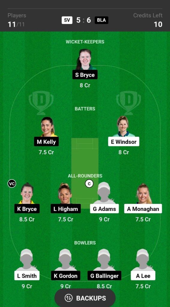 SV vs BLA Dream11 Prediction Fantasy Cricket Tips Dream11 Team English Women's One Day Trophy