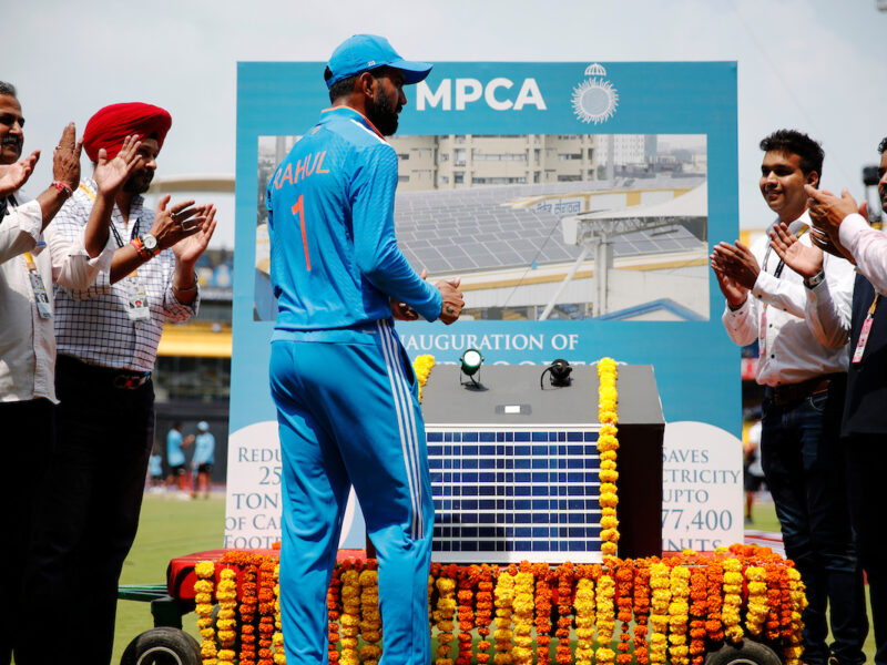 IND vs AUS: KL Rahul Felicitates MPCA For Installing 376 Solar Panels In Holkar Stadium