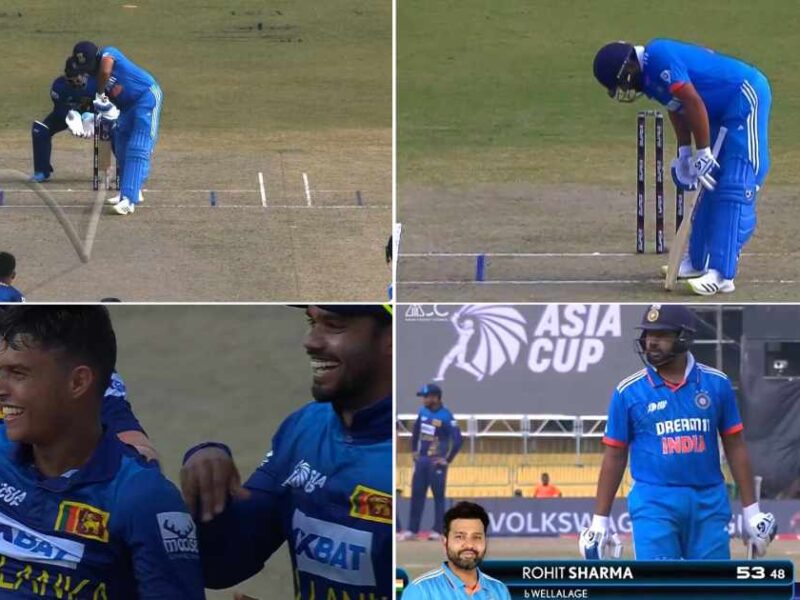IND vs SL: Watch: Sri Lankan Spinner Dunith Wellalage Rattles Rohit Sharma's Stumps, Strikes In Three Consecutive Overs