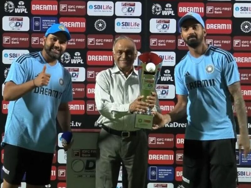 Watch: Rohit Sharma Invites KL Rahul To Collect The Trophy In A Wonderful Gesture After Winning Australia ODIs