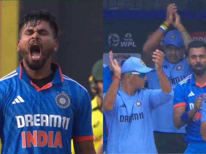 WATCH: Shreyas Iyer Roars In Celebration After Smashing Century Against Australia, Gets Applauded By Dressing Room