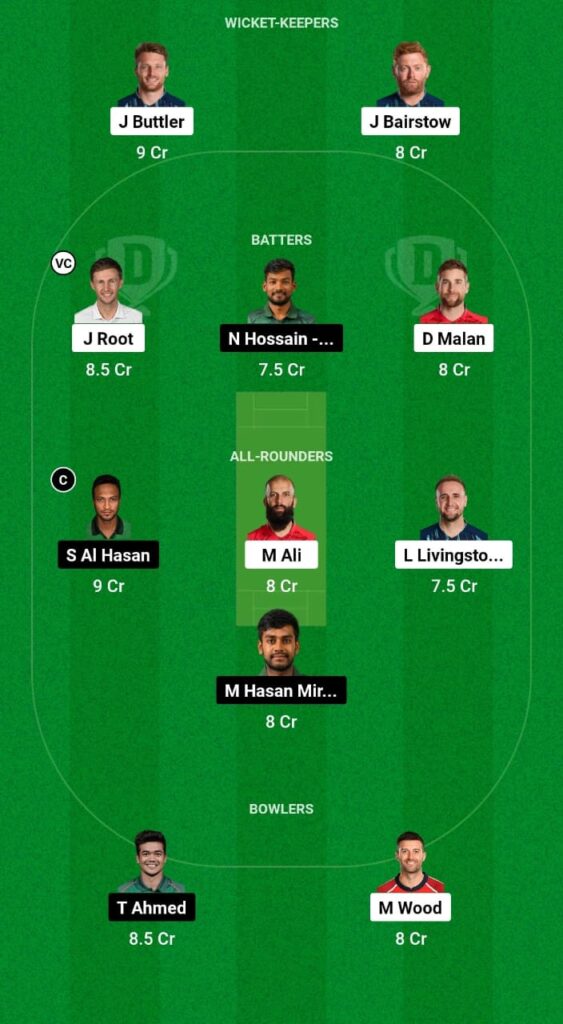 ENG vs BAN Dream11 Prediction Fantasy Cricket Tips Dream11 Team ICC World Cup Warm-up 