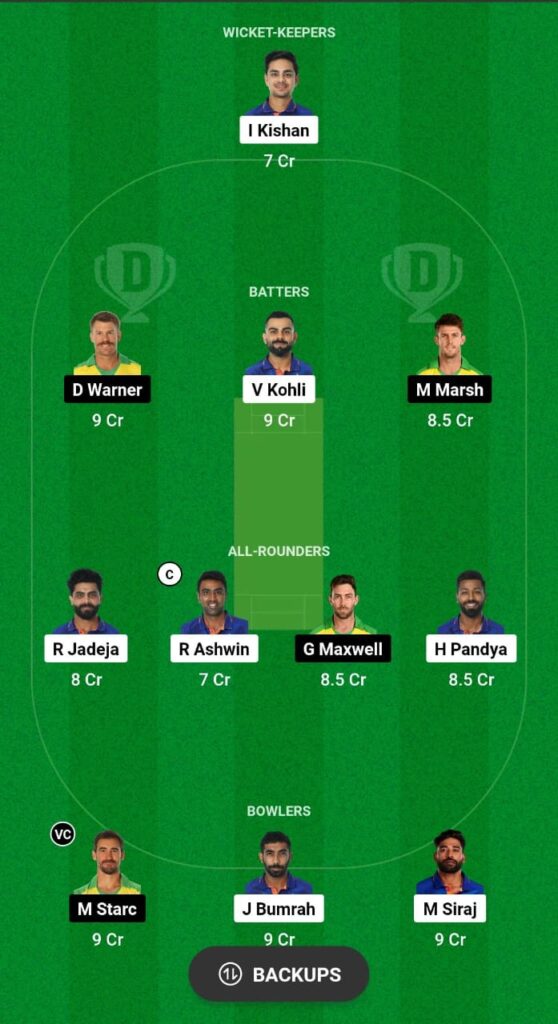 IND vs AUS Fantasy Cricket Tips Dream11 Team ICC World Cup 2023 